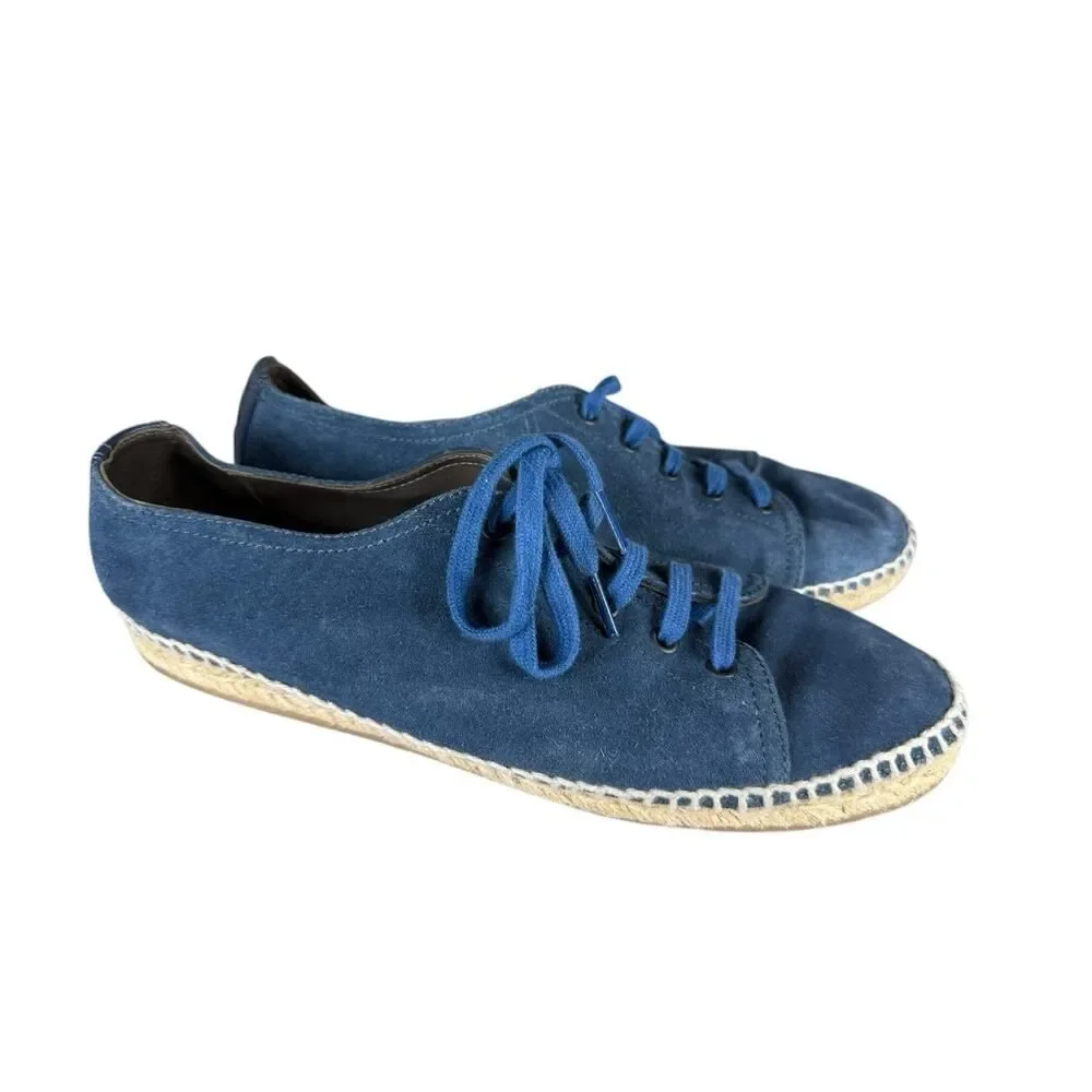 Bottega Veneta Blue Suede Intrecciato Espadrille Sneakers EU 42 US 9 Men’s